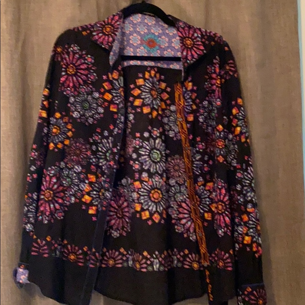 Multi colored button down shirt